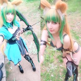 My Atalanta ON/OFF! I Loved Being This Cute, Fluffy Lion Archer In The Forest, She Deserves More Love :) Bow And Gloves Made By Me! Headpats?